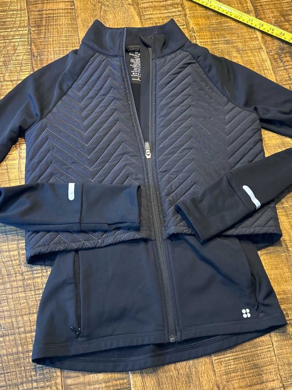 Sweaty Betty Black Athletic Jacket with Quilted Front